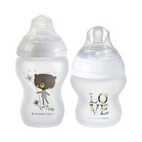 TOMMEE TIPPEE Tommee Bình Sữa Thủy Tinh Tráng Silicon Tự Nhiên Dung Tích 150ml / 250ml