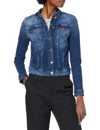 Tommy Hilfiger womens Jean Jacket Slim Denim Trucker Jacket