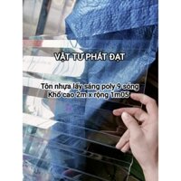 Tôn sáng poly cao 1m x dày 8dem ( từ 5 tấm đến 10 tấm) lấy sáng trắng trong dùng để lợp mái tôn, nhà, làm vách che mưa.