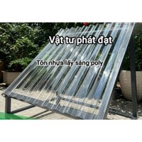 Tôn sáng poly cao 2m ( từ 1 tấm đến 5 tấm) x rộng 1m05 x dày 8dem tôn nhựa lợp mái nhà, lấy sáng..