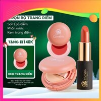 [Tone Da Trung Bình]Trọn Bộ Combo Makeup Trang Điểm Tự Nhiên Son Lụa Diễm Phấn Nước Kem Trang Điểm Thuỷ Tinh Cỏ Mềm