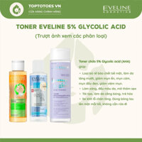 Toner Eveline 5% Glycolic acid làm da căng bóng, sáng mịn, mờ thâm sạm