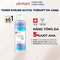 Toner Eveline 5% Glycolic Acid Glycol Therapy Cho Da Căng Bóng Mịn Màng Mờ Thâm Mụn Trẻ Hóa Da