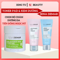 Toner Pad Sena Demar Toner pad tẩy tế bào chết làm sạch mụn đầu đen Sena Demar AHA 150ml / 70pad / hộp - Xingtu beauty