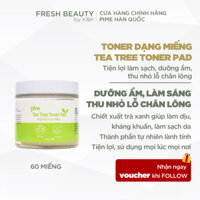Toner Pad Trà Xanh hỗ trợ làm sạch sâu, giảm mụn, mờ thâm Pime Tea Tree Toner Pad 60 miếng