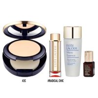 [Tông 2C1 Da Trung Bình] Combo Trang Điểm Dưỡng Da ESTEE LAUDER (Phấn Phủ Nén DOUBLE WEAR STAY-IN-PLACE + Son PURE COLOR LOVE #RADICAL CHIC + Sample Tinh chất NIGHT REPAIR  7ml + Nước Thần  MICRO ESSENCE 30ml)