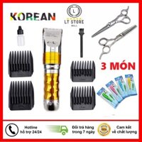 Tông đơ cắt tóc 2 Pin HUERBO F10 tặng bộ kéo cắt tỉa và cây lấy ráy tai có đèn - Tăng đơ hớt tóc kèm pin sơ cua