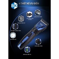 Tông đơ cắt tóc Flyco FC5809/Kemei KM-634 pin sạc có tùy chỉnh độ dài lược căn khi cắt, tỉa tóc, chất lượng tốt