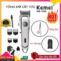 Tông Đơ Cắt Tóc Kemei 1998 TẶNG KÈM Bộ Kéo Cắt Tỉa+ Áo Choàng Cắt Tóc+ Dao Cạo Râu Đa Năng, Tăng đơ cắt tóc Kemei 809A