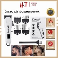 Tông đơ cắt tóc người lớn, gia đình Kemei KM 809A lưỡi titanium có đèn LED hiển thị nhiệt độ