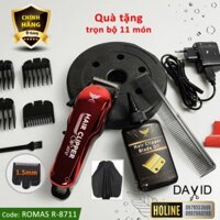 Tông đơ cắt tóc Romas R8711 red pin siêu lâu, động cơ mạnh êm bền