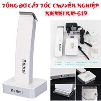 Tông Đơ Cắt Tóc  Sạc Pin Kemei KM-619-AL Cao Cấp Chuyên Nghiệp - Đã Mài Chuốt Lưỡi - Bảo Hành 12 Tháng