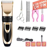 Tông đơ chó mèo cạo lông thú cưng + Bộ nhiều phụ kiện tỉa móng - Sói bạc AGD-P60