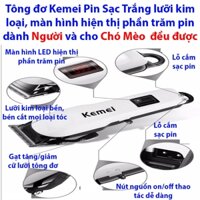 Tông đơ Kemei KM-809A cắt tóc người chuyên nghiệp , Tông đơ cắt lông Chó Mèo, Tông đơ gia đình