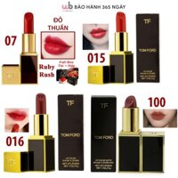 Tổng hợp 4 màu Son Tom Ford vỏ đen gồm:07,015,016,100, Chất son mềm mượt,đầy đặn,không gây khô môi.