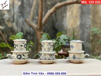 Tổng hợp các mẫu phin pha cafe gốm sứ bát tràng mới và đẹp nhất, mã 123032, 1 bộ gồm 1 nắp, 1 phin, 1 lọc cafe, 1 tách cafe 150ml, 1 đĩa kê đủ màu đen đỏ, vàng, xanh cốm, nâu gốm, hoa văn chuồn chuồn, hoa cúc, hoa sen, cá đàn, hoa bèo, xanh hỏa biến, gốm tinh vân