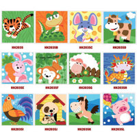 Tổng hợp các tranh tự tô màu theo số sơn dầu số hóa cho trẻ em tập tô size 20x20cm - HH2035