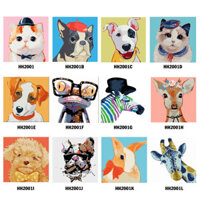 Tổng hợp các tranh tự tô màu theo số sơn dầu số hóa cho trẻ em tập tô size 20x20cm - HH2001E