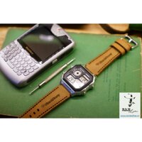 TỔNG HỢP DÂY BLACBERRY DA BÒ THẬT - RAM LEATHER . - VÀNG SỮA,22MM