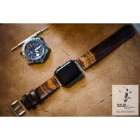 TỔNG HỢP DÂY SIMPLE TRỐNG ĐỒNG - RAM LEATHER CHÍNH HÃNG - BURGUNDY - APPLE WATCH 40