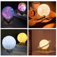 Tổng hợp Đèn ngủ 3D MOON LIGHT HỌA TIẾT ( nhiều mẫu ) nhiều size kèm chân đế bằng gỗ