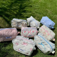 Tổng Hợp Pouch Make Up Chần Bông Dày Pepperthings Túi Vải Đựng Mỹ Phẩm Hộp Bút Viết Đồ Dùng Cá Nhân Xinh Xắn - Pouch