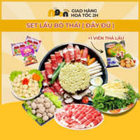 (Tổng hợp set lẩu bò thái) Set lẩu bò thái cơ bản, phổ thông, đầy đủ gồm thịt bò, viên thả lẩu, đâuj hũ phô mai Ngon Foo