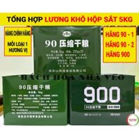 [Tổng hợp] Thùng Sắt 5Kg Lương Khô Quân Đội - Lương Khô 90 và Hãng 900 ba sao Trung Quốc