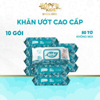 TỔNG KHO HAPPY KID_Thùng 10 gói khăn ướt cho bé Ecobi gói 80 tờ Không Mùi cao cấp