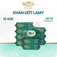 TỔNG KHO HAPPY KID_Thùng 10 gói khăn ướt cho bé Lamy gói 100 tờ không mùi không paraben