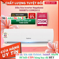 Tổng kho Máy lạnh/điều hoà 1 chiều 12000BTU Inverter NAGAKAWA NIS-C09(C12)R2H11 - Bảo hành 2