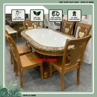 Tổng Kho Nội Thất Bộ bàn ăn oval mặt đá nhập khẩu BADOHAOVAL FREE SHIP HN GIÁ TỐT TOÀN QUỐC