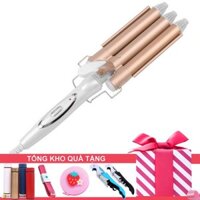 [Tổng Kho Quà] Máy Làm Xoăn Tóc 3 TRỤC Tạo Lượn Sóng - Bấm Dập Uốn Gợn Sóng Nước - 3 Cỡ Lọn To Nhỏ