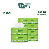 TỔNG KHO_Combo 10 gói khăn giấy lụa khăn giấy ăn rút cao cấp Ecotissue gói 250 tờ thấm hút mềm mịn