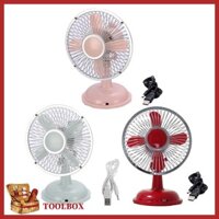Toolbox 2in1 USB AA Power Để Bàn Quạt Dao Động Retro USB Cô Gái Lựa Chọn