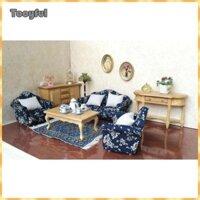 Tooyful 1 / 12 Gỗ Sofa Đệm Bộ Nhà Búp Bê Trang Trí Nội Thất Phòng Khách