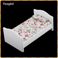 Tooyful 1 / 12 Nhà Búp Bê Thu Nhỏ Bằng Gỗ Giường Đơn Phòng Ngủ Nội Thất Phụ Kiện
