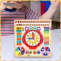 Tooyful Montessori Đồ Chơi Gỗ Trẻ Em Lịch Đồng Hồ Đa Năng Nhận Thức Ban Tháng Cho Bé Trai Bé Gái Trẻ Em 4 5 6 Quà Tặng Ngày Lễ