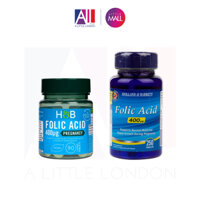 [TOP 1 SHOPEE] Viên uống bổ sung Acid Folic 400mg cho bà bầu Holland & Barrett (Bill Anh)