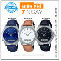 TOP đồng hồ nam size 41mm dây da  PHONG THỦY, KIM + ĐIỆN TỬ [ MTP-VC01L full màu ] Chính hãng Casio