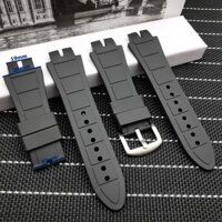 Top quality 28mm Black soft nature rubber silicone watchband  For Roger Dubuis strap for EXCALIBUR series pin buckle