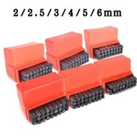 [Top] Tem đục lỗ chữ cái Bộ tem bảng chữ cái Da kim loại bằng thép A-Z và & 2 - 6mm