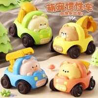 Top12-Mini hoạt hình thú cưng dễ thương trẻ em quán tính chống rơi Bộ 4 Ô tô đồ chơi kiểu hot đồ chơi trẻ em