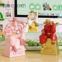 Top12-Trang trí Thần Tài cơ bắp buổi sáng sớm, quà khai trương văn phòng, bàn làm việc, lối vào lễ tân, trang trí quà tân gia