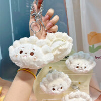 Top12-Ví đựng tiền lẻ búp bê sang trọng bánh bao ngọc trai Móc chìa khóa túi bạn gái phong cách Instagram túi đeo tai nghe