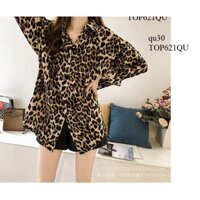 TOP513 ÁO SƠ MI DA BEO TAY DÀI