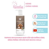 TOPDOG MACADAMIA BLISS Dầu Gội Dưỡng Lông Bông Phồng Với Dầu  Hạt Macca Chai 450ml - Paradise Dog&Cat