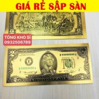 [TOPIC RẺ NHẤT] Sỉ Combo 100 Tiền 2 Đô USD Plastic Mạ Vàng Lưu Niệm Phong Thủy May Mắn, Lì Xì Tết