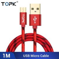 TOPK AN09 Micro USB 1m Nylon Micro Cáp Sạc Chân Cắm mạ Vàng microCable dành cho Samsung Galaxy Samsung Galaxy s7 Edge Xiaomi 4 Redmi Note 4 Huawei P8 OPPO F9 Rs9 Plus Vivo X 21-intl