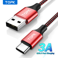 TOPK AN10 Cáp USB Type-C Sạc nhanh Cáp USB C Cáp sạc truyền dữ liệu bện nylon cho Samsung S20 HUAWEI P40 Xiaomi 10